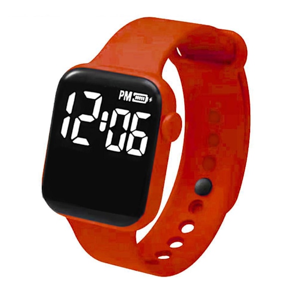 LED Elektronisk Klocka Mode Regnbåge Fyrkantig Silikonklocka Studentarmband Fitness Mode J5O4 Pink One size