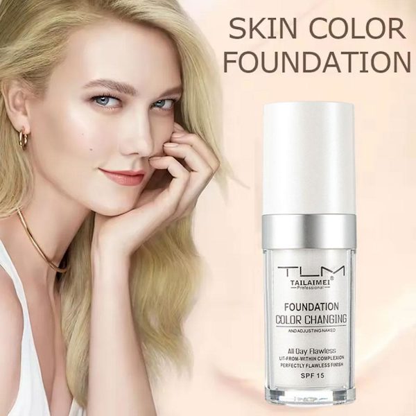 1/2 st Magisk Färgskiftande Foundation TLM Makeup Ändras Till Din Hudton 30mlA 1pcs