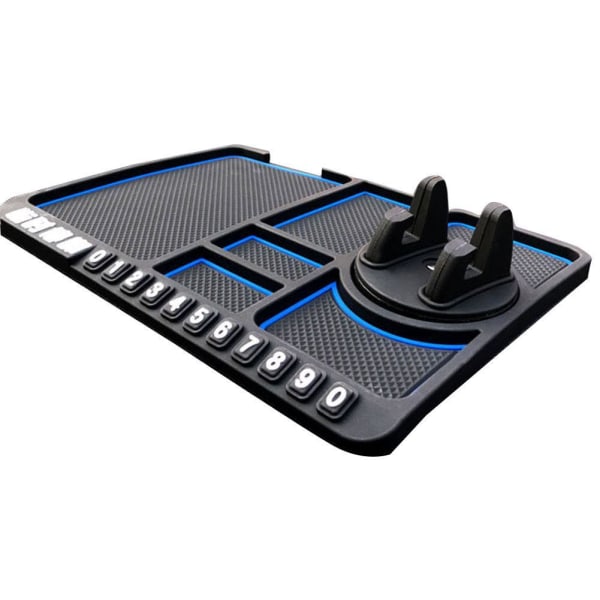 Bil Anti-Slip Mat Sticky Pad Telefonhållare Dashboard Mount Number blue One-size