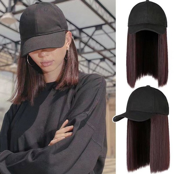 Perukhatt Integrerad Dam Sommar Mode All-Match Lot M6 Konstgjord Peruk K8H5 Light Brown Black Duck Tongue