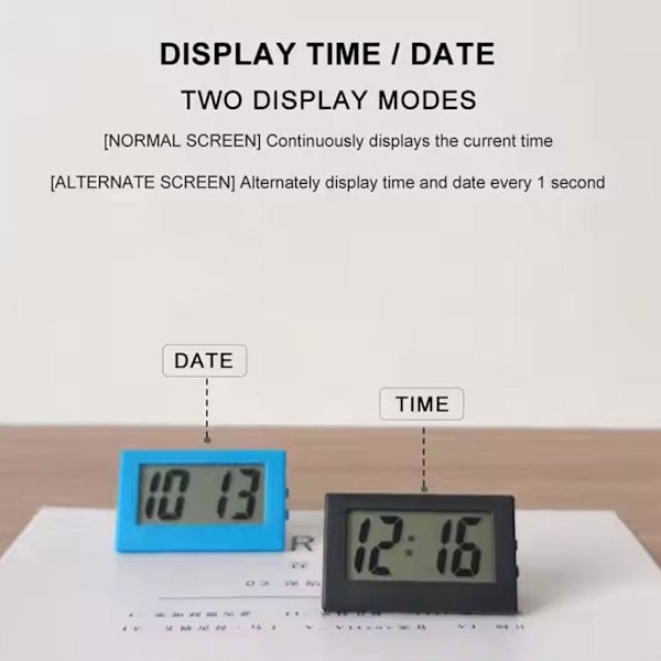 Digital Klocka Endast Batteridriven, LED Stor Display, Liten Digital Reseklocka, lämplig för Sängbord/Sovrum White 1pcs