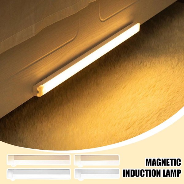Skåpbelysning LED med Rörelsesensor, Magnetisk, Trådlös, Dimbar, Under Bänkbelysning, Automatisk På/Av, Självhäftande warm white 30cm