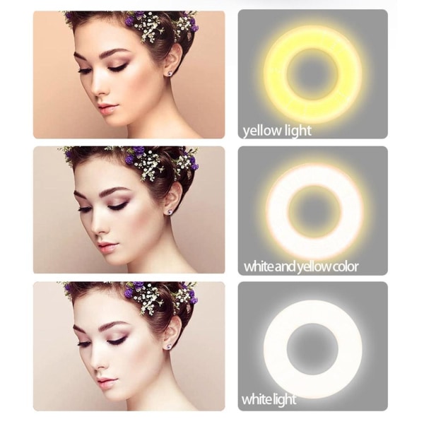 Mini LED Justerbar Fill Light Lämplig för Apple Photography Br black 1pcs
