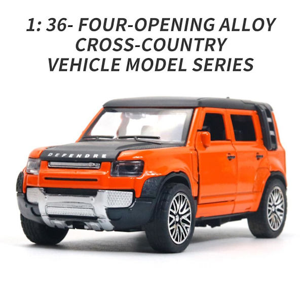 1:36 Land Rover Defender Suv Diecast Legering Metall Lyxbil Modell Dra Tillbaka Bil För Barn H9l7 green one-size