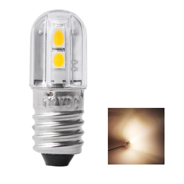 2/6/10X 6V/12V E10 COB LED Skruv Sockel Ficklampslampa Vit/Varm✨✨ 12V warm white