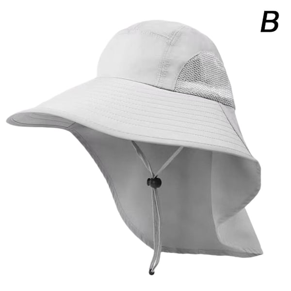 Solhatt för utomhus för män och kvinnor med nackklaff UPF 50+ UV-skydd Black onesize