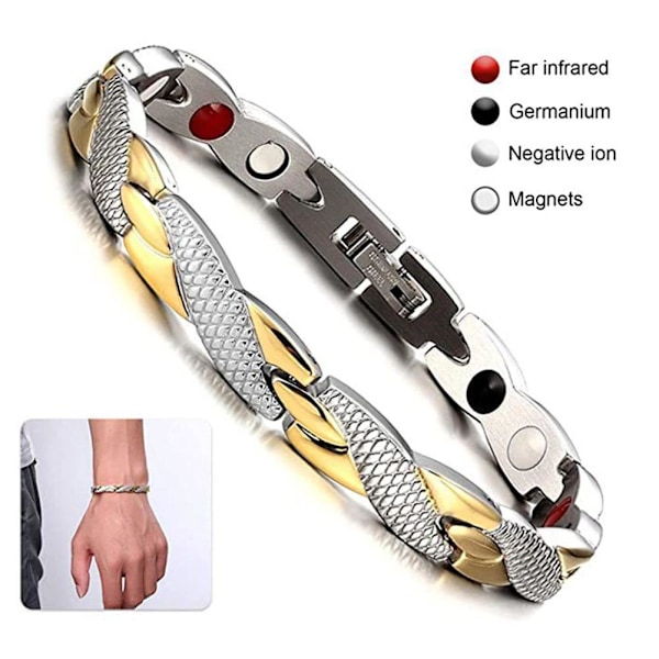 Magnetisk Läknings Terapi Artrit Armband Hälsosam Viktminskning Smärtlindring .ny Silver One size