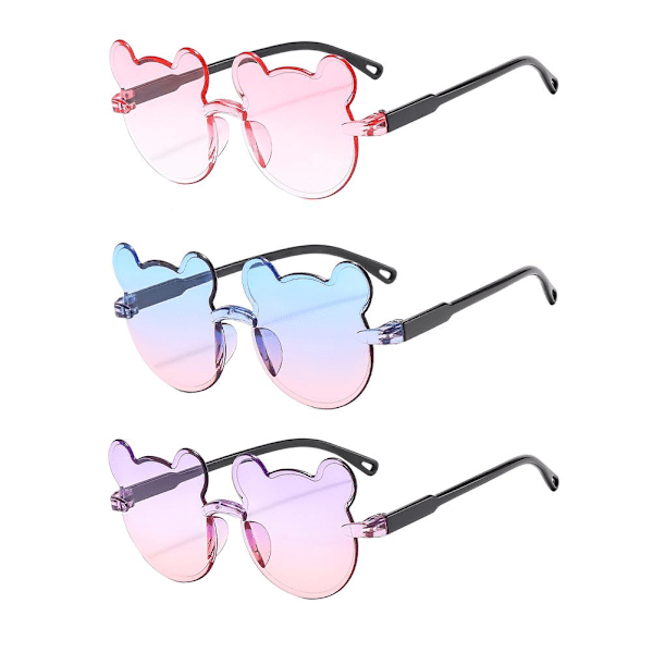 Flickor Pojkar Bågformade Solglasögon Tecknad Björn Barn Solglasögon Utomhus Lot Z6G9 PINK one-size
