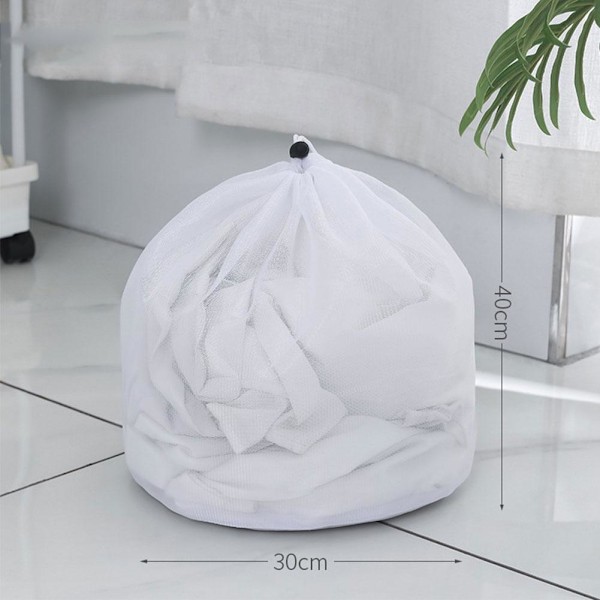 Stora tvättnätspåsar slitstark finmaskig tvättpåse dragsko med för stora låsbara kläder R0R2 whiteC 50*60cm