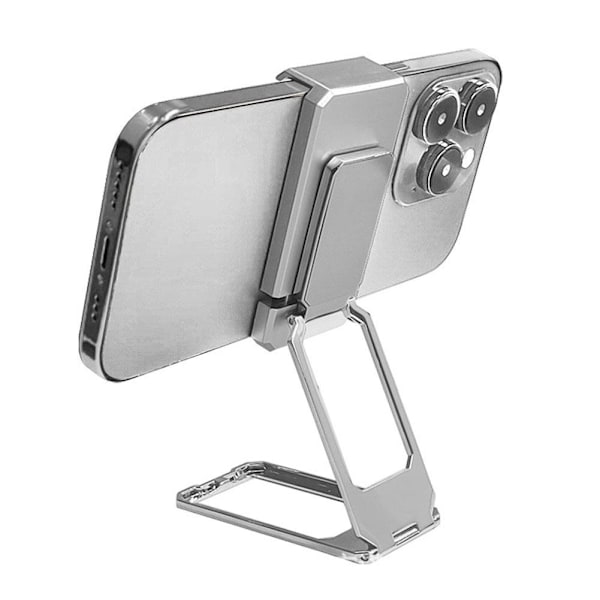 360° Roterande Vikbart Ställ Ryggklämma Telefonringhållare Skrivbord Metall Multi Finger Justerbar P6l0 silver 1pcs