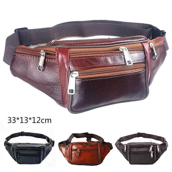 Herr Äkta Läder Clutch Väskor Business Kohud Plånböcker Dragkedja Handväska Skinn Mobilväska Man J8d0 Vertical black One-size