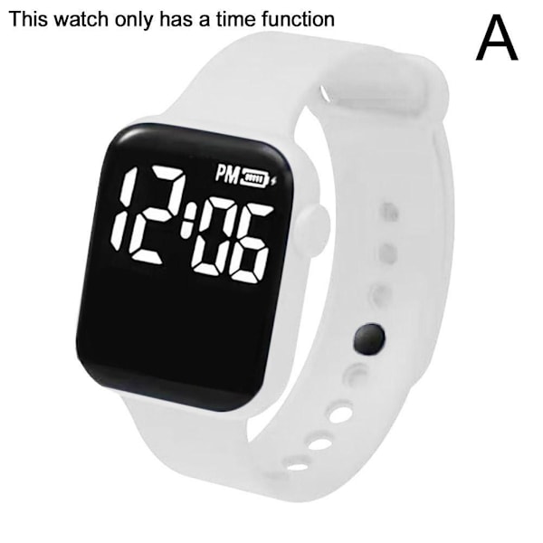 LED Elektronisk Klocka Mode Regnbåge Fyrkantig Silikonklocka Studentarmband Fitness Mode J5O4 Red One size