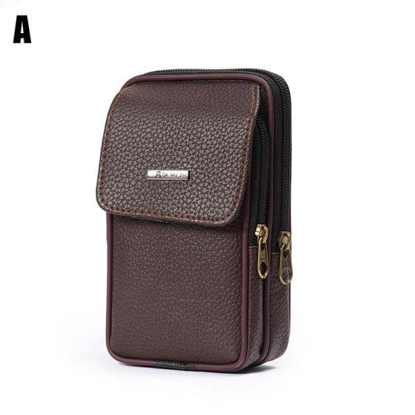 Herr Äkta Läder Clutch Väskor Business Kohud Plånböcker Dragkedja Handväska Skinn Mobilväska Man J8d0 Vertical brown One-size