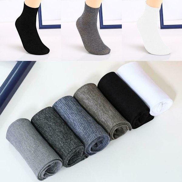 5 Par Herr Bomull Korta Bambufiberstrumpor Mellanlånga Strumpor Hosi black null 5pcs