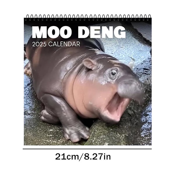 Moo Deng Kalender, Roliga Hippo Väggkalendrar, 2025 Moo Kalendrar Deng 'AU.