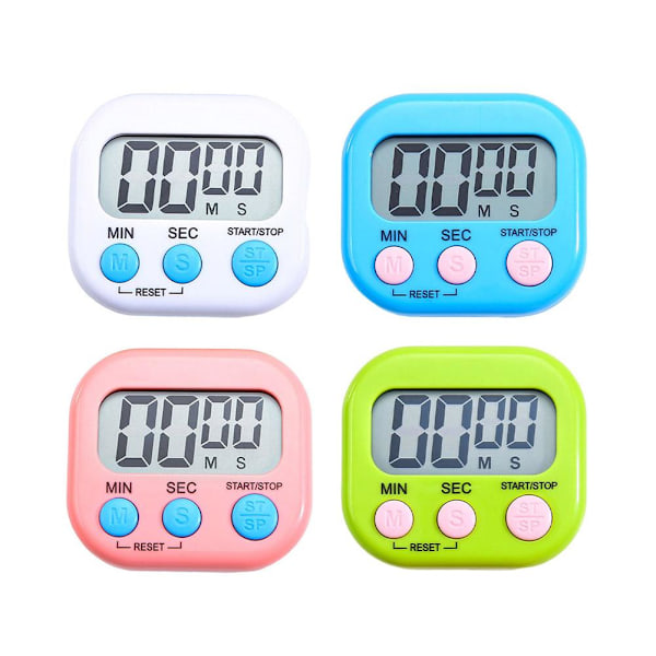 Stor LCD Digital Kökstimer Matlagning Nedräkning Upp Klocka Högt Alarm Magnetisk green 1PCS
