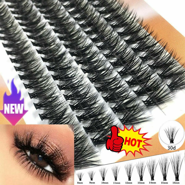 100 Kluster Mink Ögonfransar Falska Ögonfransar Naturliga Mjuka Individuella Fransar Tjocka black40P 13mm