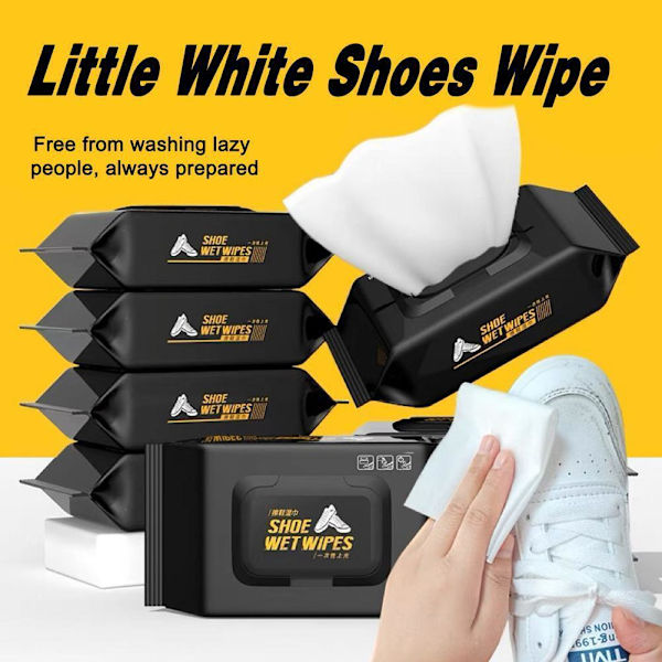 Skorengöringsservetter Snabba Servetter Portabla Sneakers Rengöringsservetter 1/12/30/80st E1Q7 black2 30pcs