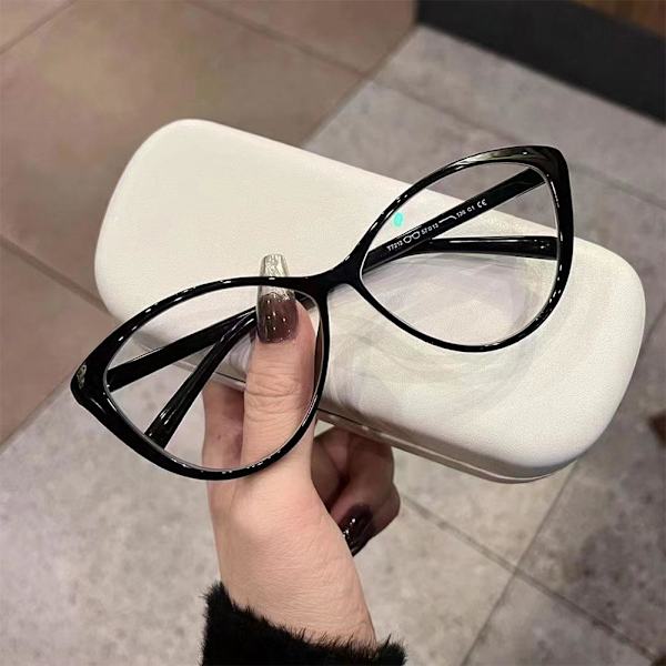 Koreansk Stil Stora Glasögonbågar Svarta Kattögon Glasögon Glasögonbåge Bågar P1N8 green ONE-SIZE