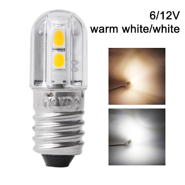 2/6/10X 6V/12V E10 COB LED Skruv Sockel Ficklampslampa Vit/Varm✨✨ 6V white 2pcs