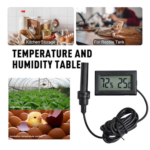 Mini Termo Hygrometer Hygrometer Termometer Luftfuktighet X7V7 Y1U9 white One-size