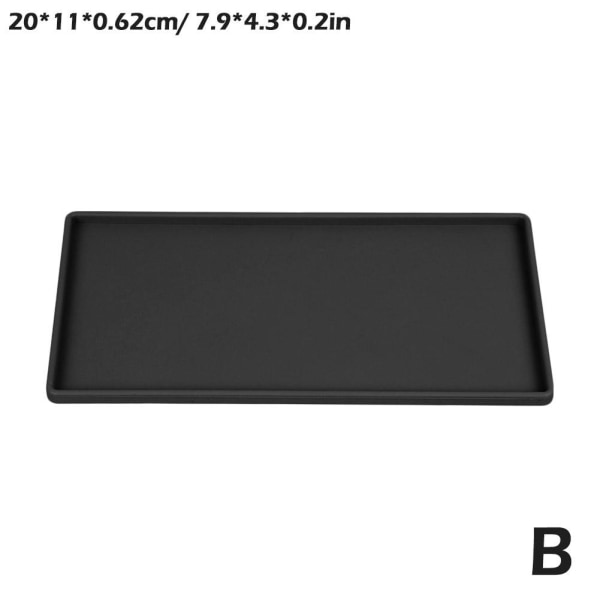 Silikon Plast Platt Bricka Fyrkantig Anti-halk Vridbar Badkar Holde black 20*11*0.62cm