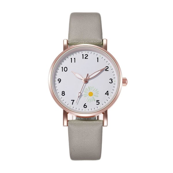 Lysande Klocka Nattlysande Kvinnor Söt Läder Enkla Klockor Liten Urtavla Quartz J4O3 Grey One size