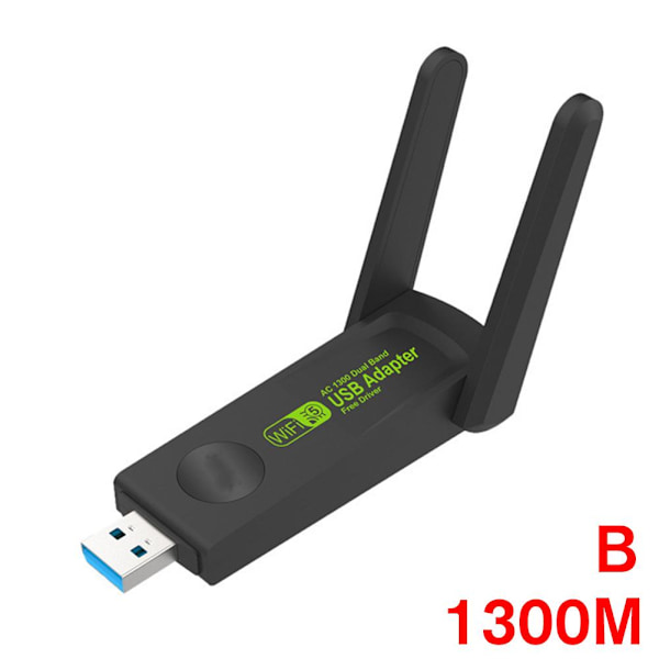 USB 3.0 WIFI-adapter 600/1300 Mbps Trådlös Dongel Dual C9M7 2.4G/5G Antenn Ny 1300M one-size