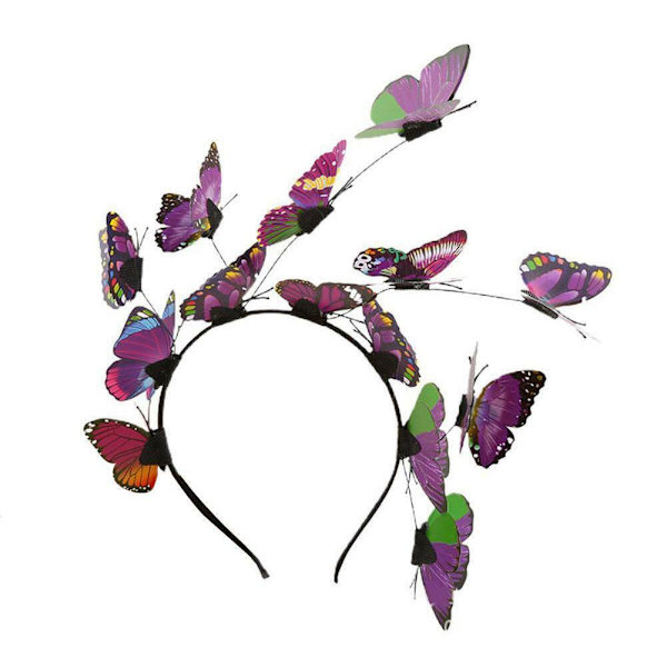 Fairy Butterfly Hår Huvudband Diadem Garland Prop Hoop Kvinnor Dam Flicka P K6J3 yellow One-size