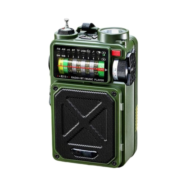Handvevad Nödsolradio Bluetooth Utomhus Camping Alarmradio Katastrofförebyggande Jordbävning Multibandsradio