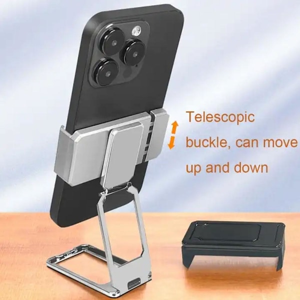 360° Roterande Vikbart Ställ Ryggklämma Telefonringhållare Skrivbord Metall Multi Finger Justerbar P6l0 silver 1pcs