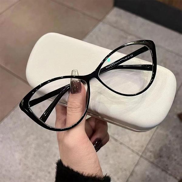 Koreansk Stil Stora Glasögonbågar Svarta Kattögon Glasögon Glasögonbåge Bågar P1N8 green ONE-SIZE