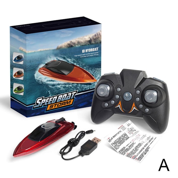 Mini RC-Båtar Höghastighetsracerbåt Dubbla Motorer 2.4G Fartygsfjärrkontroll J0F9 Red 1pcs