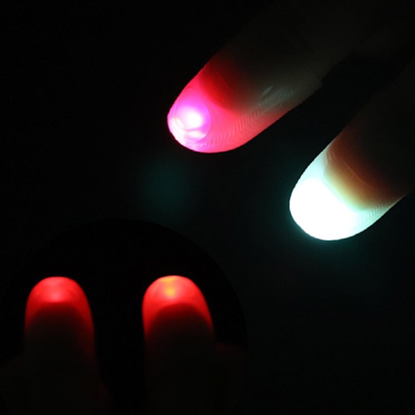 2x LED Finger Tummar Ljus Röd Färg Magisk Rekvisita Party Lampa Show` Bar❀ green one-size