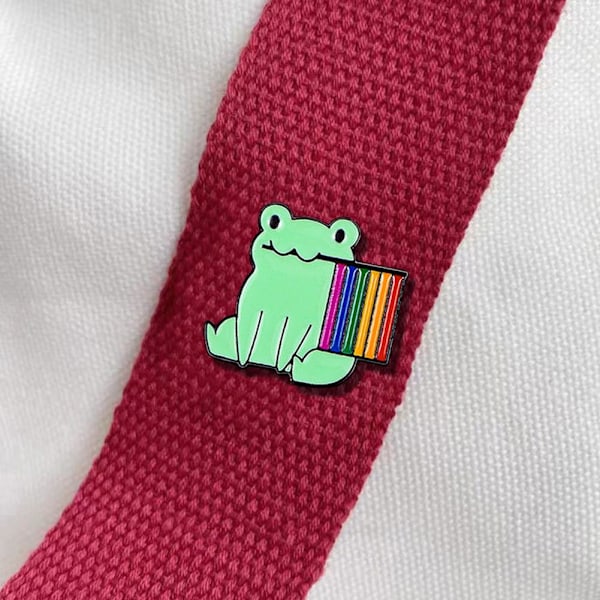 LGBT Pride Regnbågsflagga Groda Design Liten Emalj Lapel Nål style2 onesize