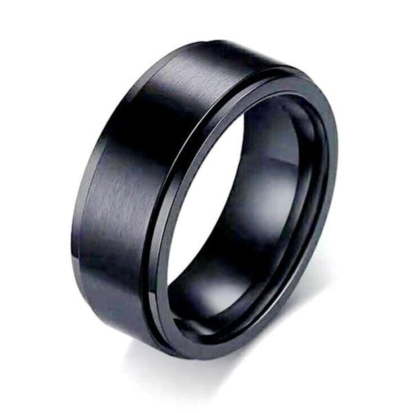 Anti-ångest Spinner Fidgets Roterande Ringar Unisex Stål Svarta Ringar V5G2 Black2 12