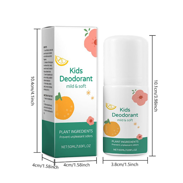 Naturlig Deodorant för Barn & Tonåringar, Kroppsdeodorant för Barn  NEW Y69C
