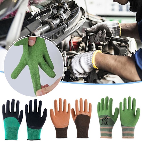 1 par skyddande säkerhetsarbetshandskar färgning nylon mekanikerhandskar C5N9 F9 D1J3 army green 1 pair