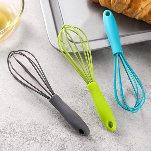 Nytt Mini Silikon Vispsett Äggvisp För Vispning Blandning I6U5 Kock P1H0 yellow-green 1pcs