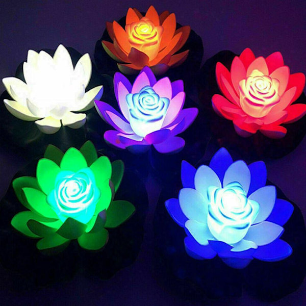 LED Flytande Blomlampor Ljus Trädgård Fontän Pool Dammlampa W gradient 18cm