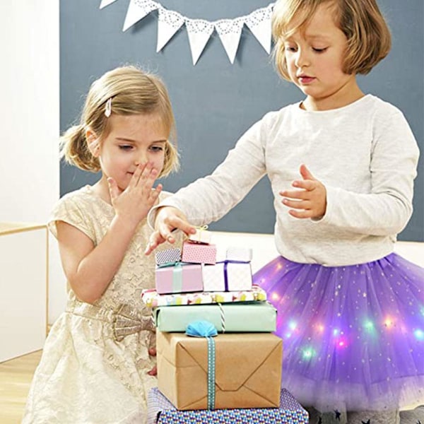 Mode Tutu Kjole Stjärn Paljett Ljusande Kjole Kreativa Ljusremsor Led Kjole B6p9 White One size