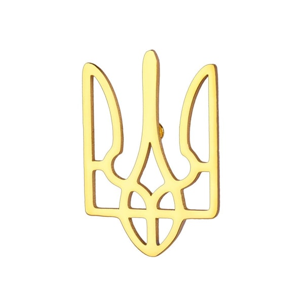 \"Ukraina i hjärtat\" Trident Pin Broscher Metallmärken Knappnålar R6Q4 P2Z8 Golden One size