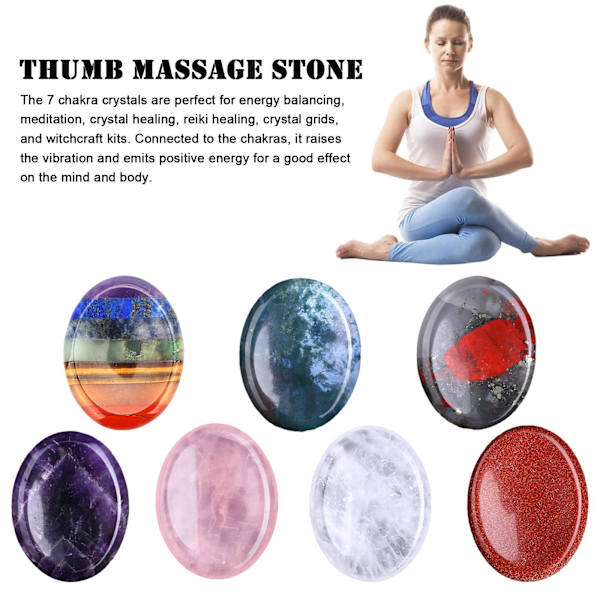 7-Chakra Oro Sten Ädelsten Reiki Anti-ångest Handflata x Sten Kristall UK amethyst One-size