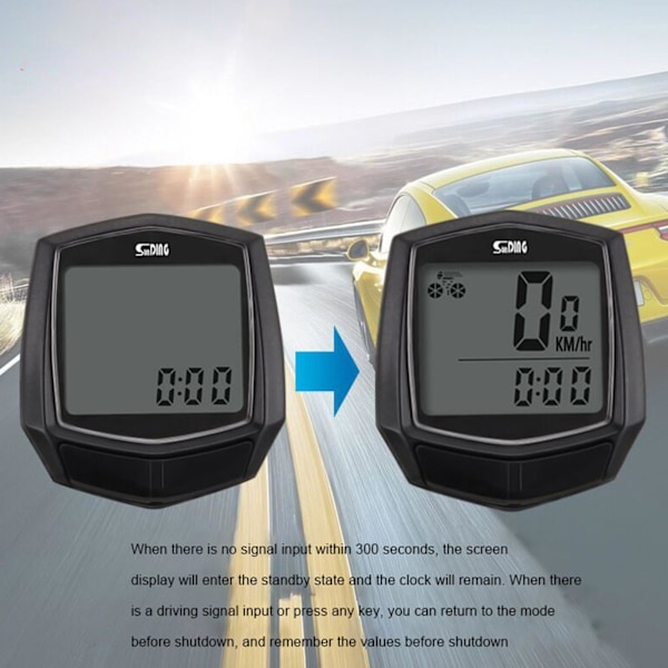 Trådbunden Cykeldator LCD Hastighetsmätare Odometer Speedo Vattentät USN