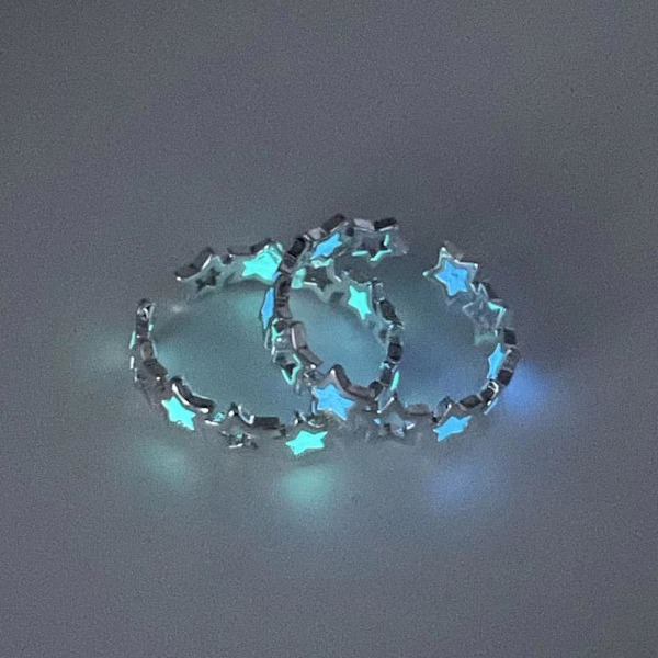 Lysande stjärnringar för par med genombruten design ,σ к{ σв κь д{ бθ {ф т^ ]δ ю _η Blue One size