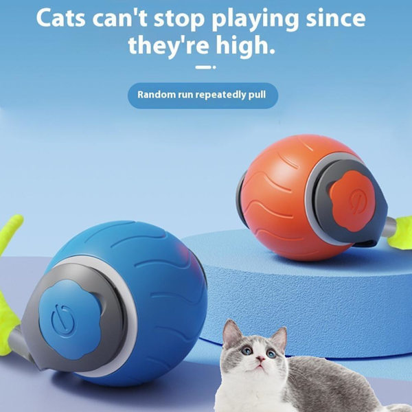 Automatisk Rullande Boll Smart Katt Hund Leksaker Elektrisk Husdjur Självrörande Spel K2K6 Blue 1set