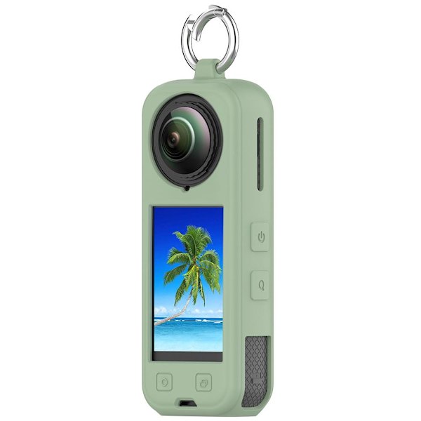 Fullständigt skyddsfodral för Insta 360 X5, mjukt silikonfodral med hängkrok, silikonskydd mot repor kameraskydd Gray 1 pcs