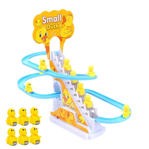 Small Duck Track Game Toy Duck Penguin Climbing Toy Rail Car Ele 9pcs ducks one-size