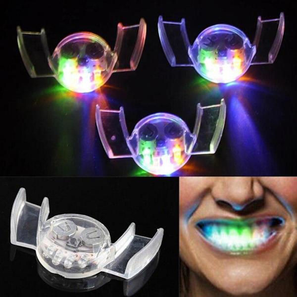 YXRRVING Blinkande LED Ljus Munskydd Bit Lysande Tänder För Halloweenfest Rave Lysande Bit Tandskydd Fest Skydd Mun Blixt Tillbehör