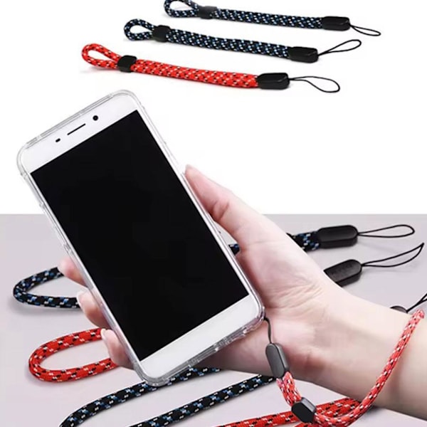 Anti-förlorad Lanyard Mobiltelefonfodral Nyckelring Justerbar Kort Handledsrem .' ы◆ black and white one size 